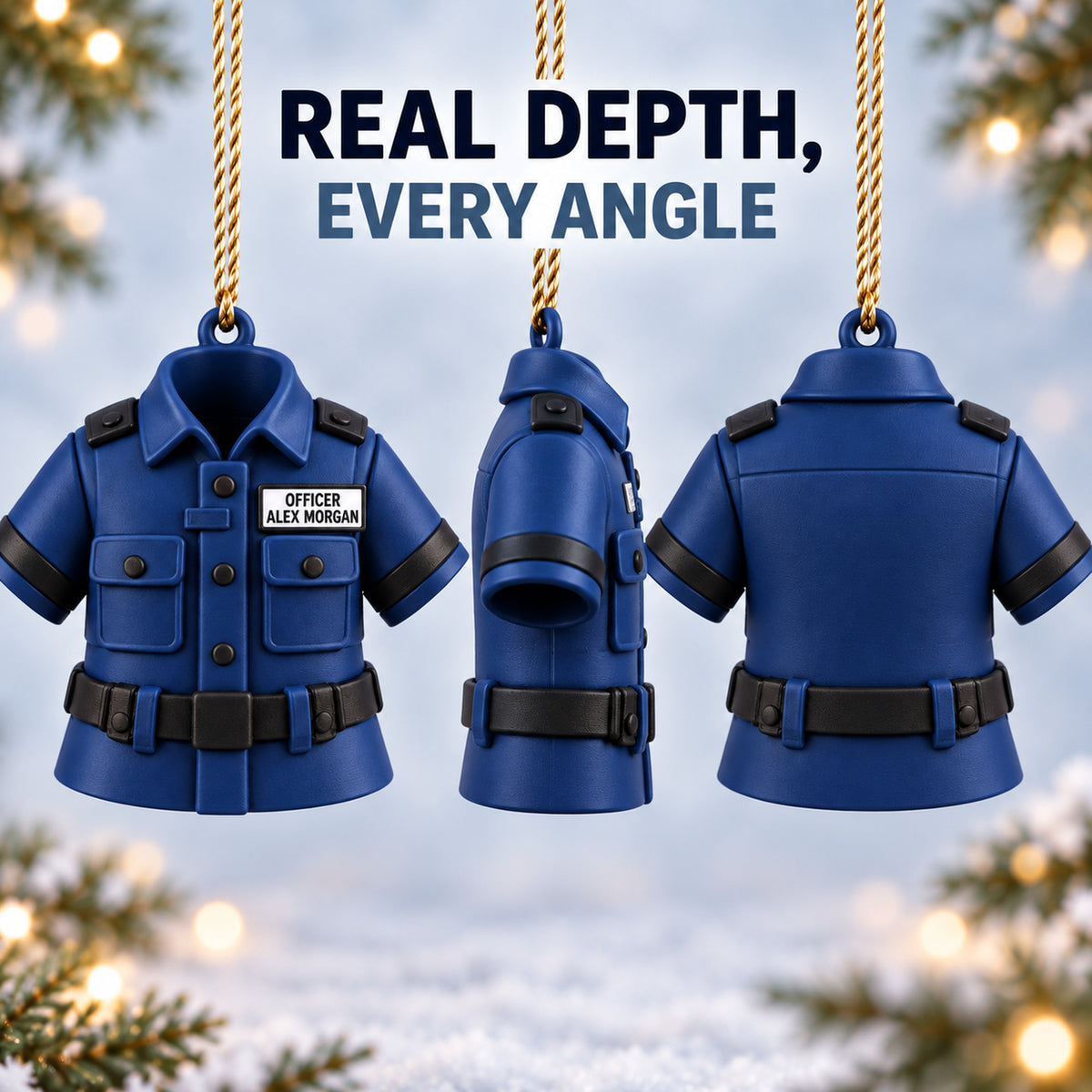 Personalized Police Uniform 3D Ornament - Custom Christmas Keepsake - image 2