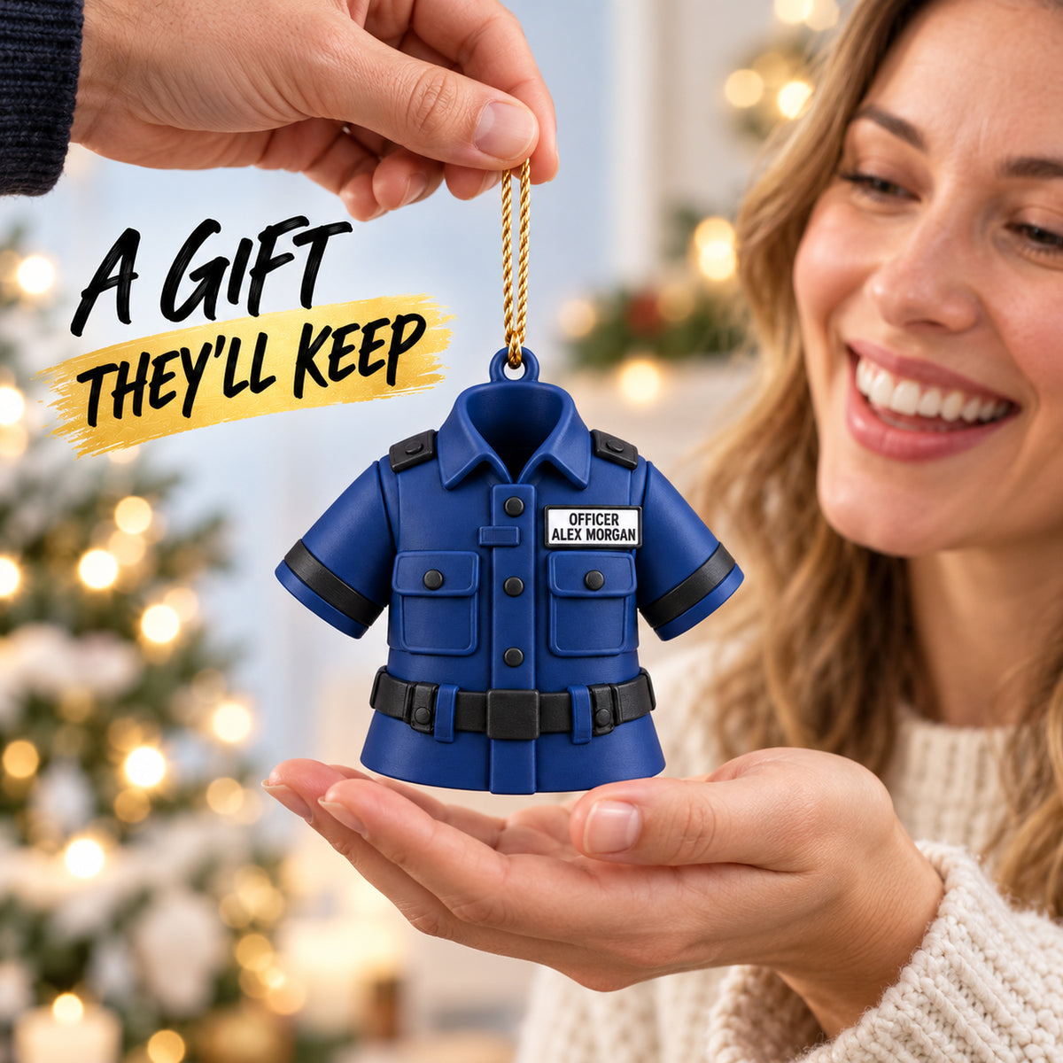 Personalized Police Uniform 3D Ornament - Custom Christmas Keepsake - image 8