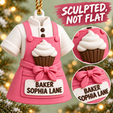 Personalized Baker Apron Cupcake 3D Ornament - Custom Christmas Keepsake - image 4