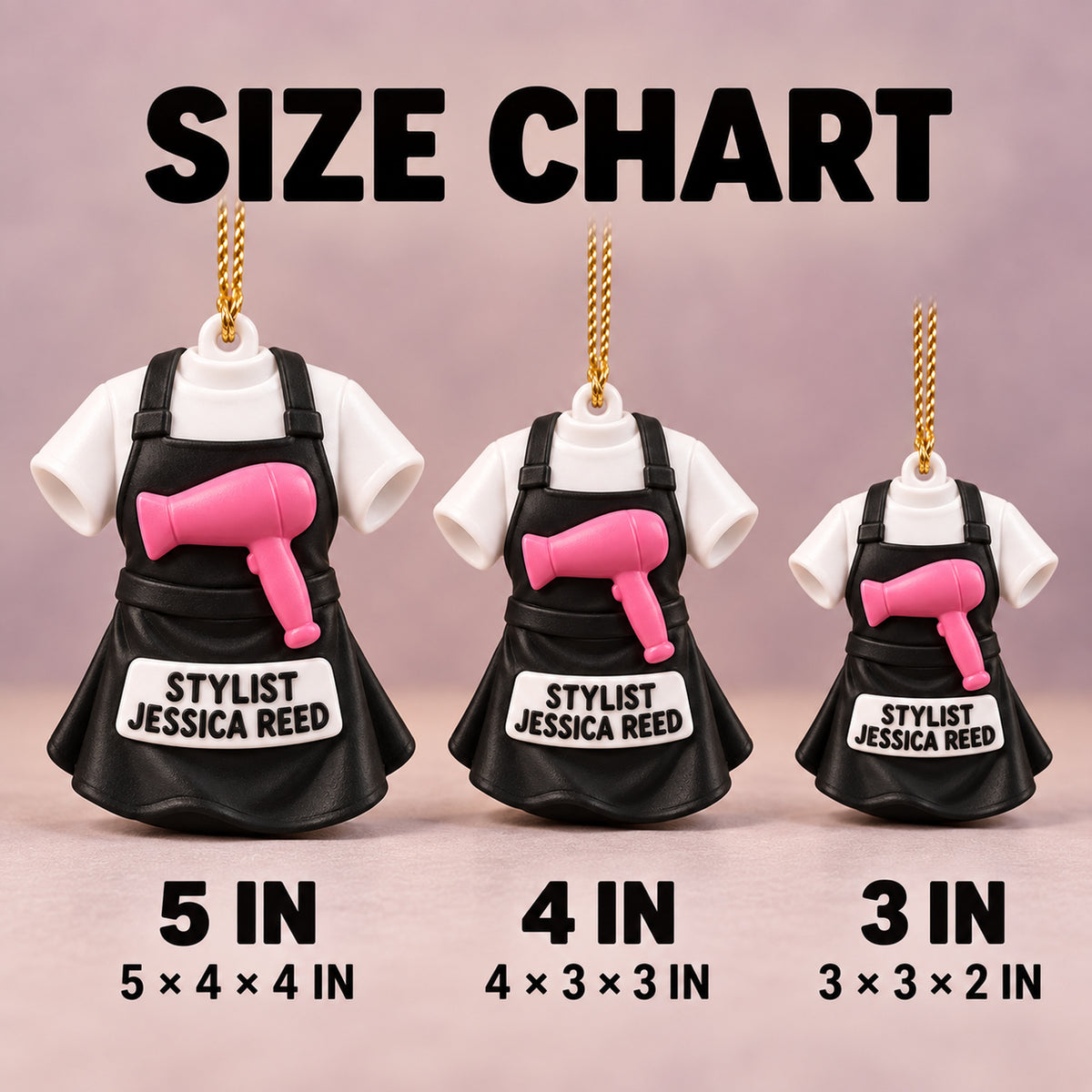 Personalized Hairstylist Apron Hairdryer 3D Ornament - Custom Christmas Keepsake - image 5