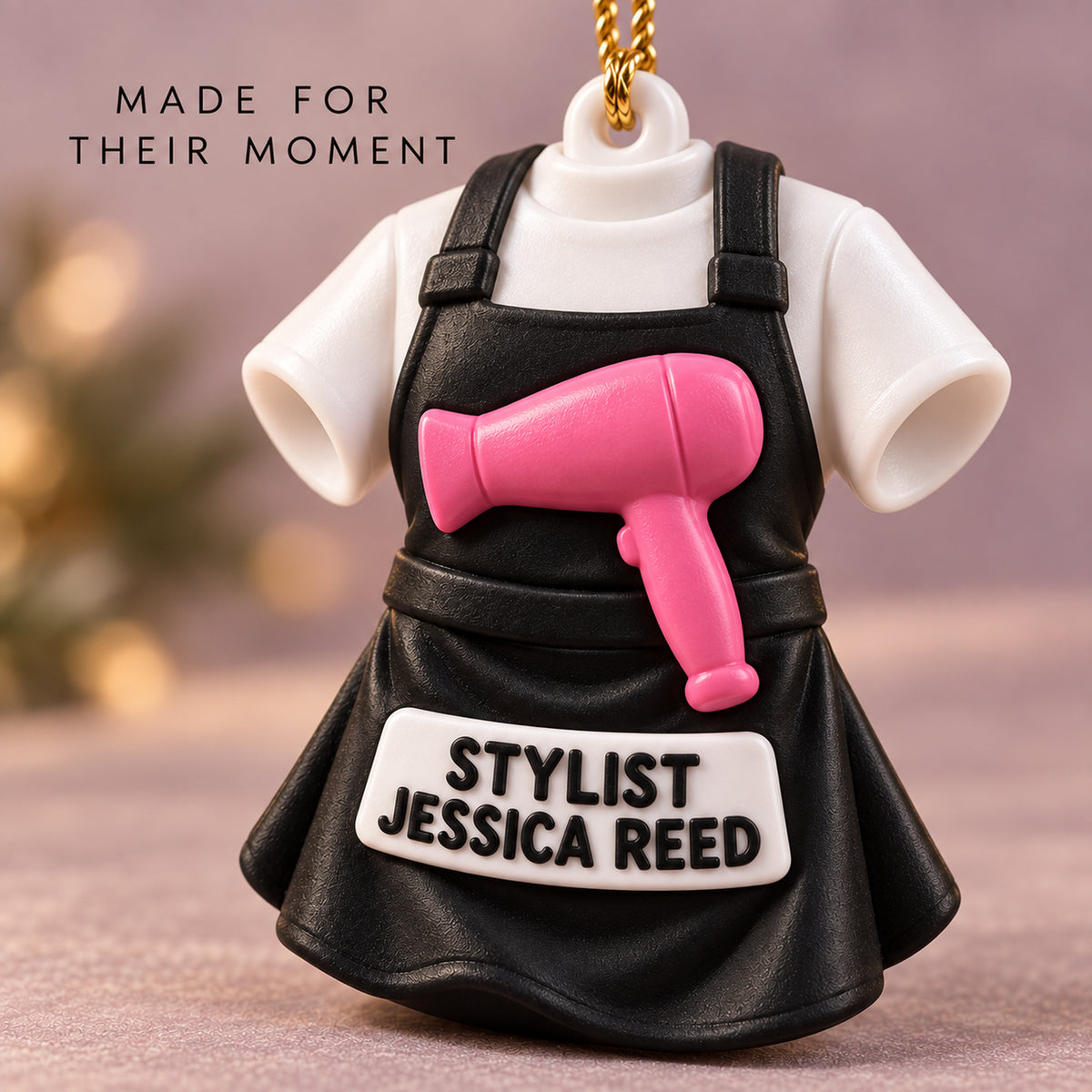 Personalized Hairstylist Apron Hairdryer 3D Ornament - Custom Christmas Keepsake - image 6