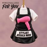 Personalized Hairstylist Apron Hairdryer 3D Ornament - Custom Christmas Keepsake - image 7