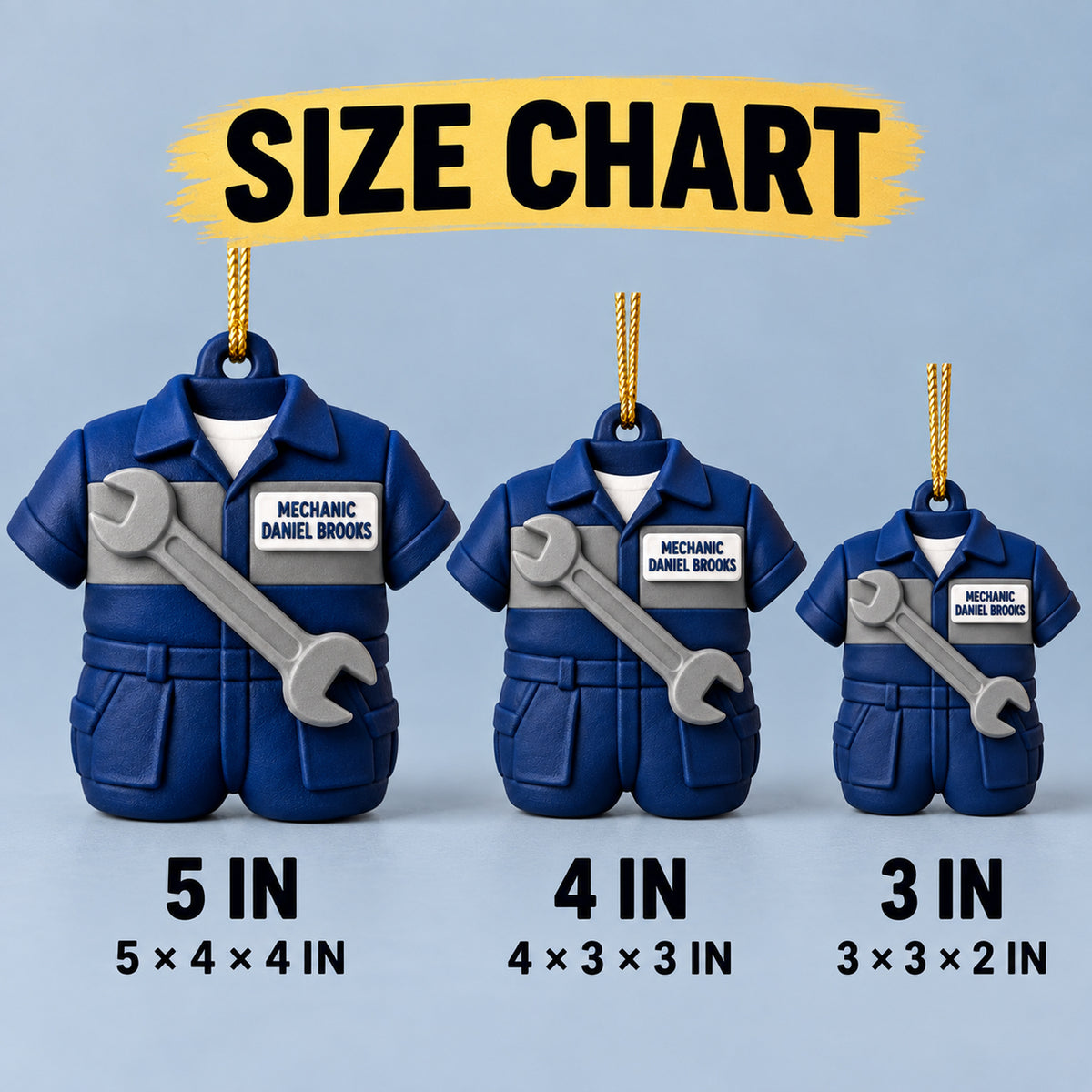 Personalized Mechanic Jumpsuit Wrench 3D Ornament - Custom Christmas Keepsake - image 5