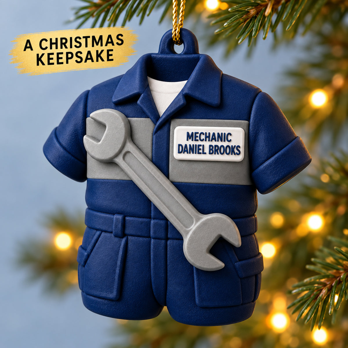 Personalized Mechanic Jumpsuit Wrench 3D Ornament - Custom Christmas Keepsake - image 9