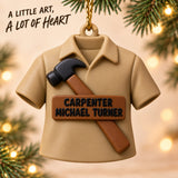 Personalized Carpenter Jacket Hammer 3D Ornament - Custom Christmas Keepsake - image 2
