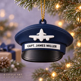 Personalized Pilot Hat Airplane 3D Ornament - Custom Christmas Keepsake - image 2