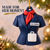 Personalized Flight Attendant Uniform Suitcase 3D Ornament - Custom Christmas Keepsake - image 6