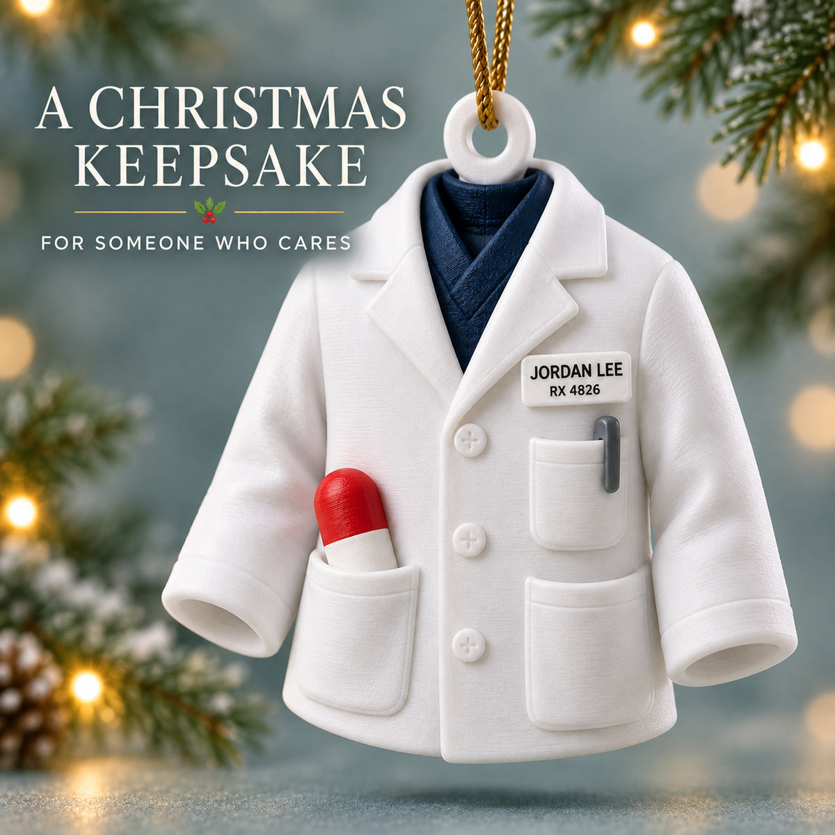 Personalized Pharmacist Coat Pill 3D Ornament - Custom Christmas Keepsake - image 9
