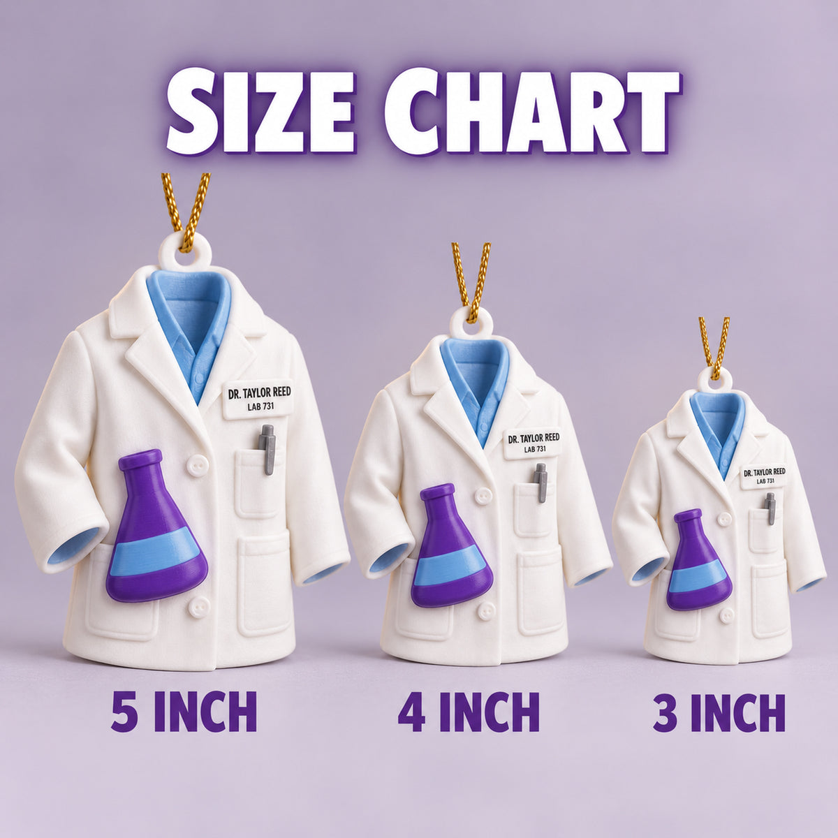 Personalized Scientist Coat Flask 3D Ornament - Custom Christmas Keepsake - image 5