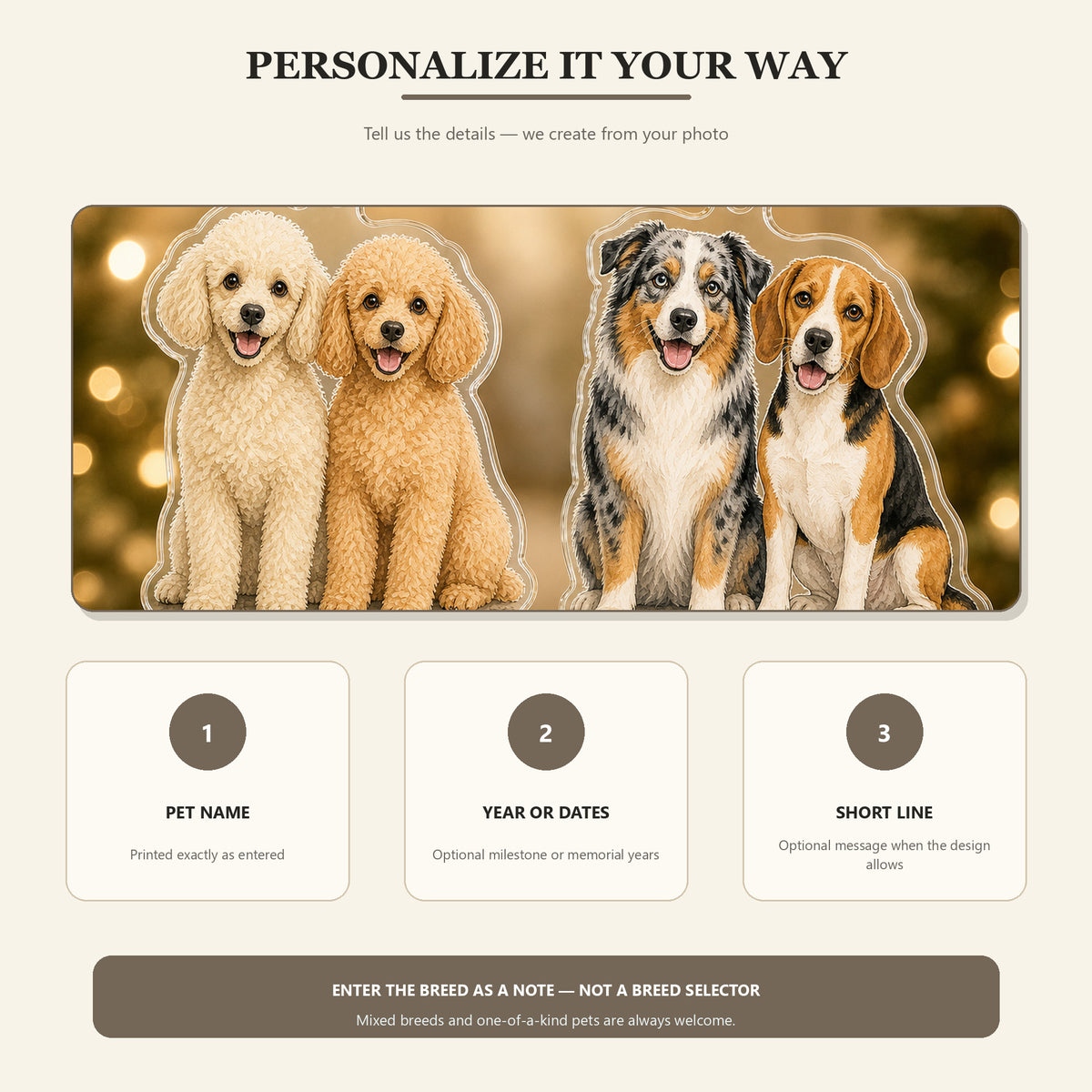 Personalized Two Best Friends Photo Acrylic Ornament - Custom Pet Keepsake - image 8