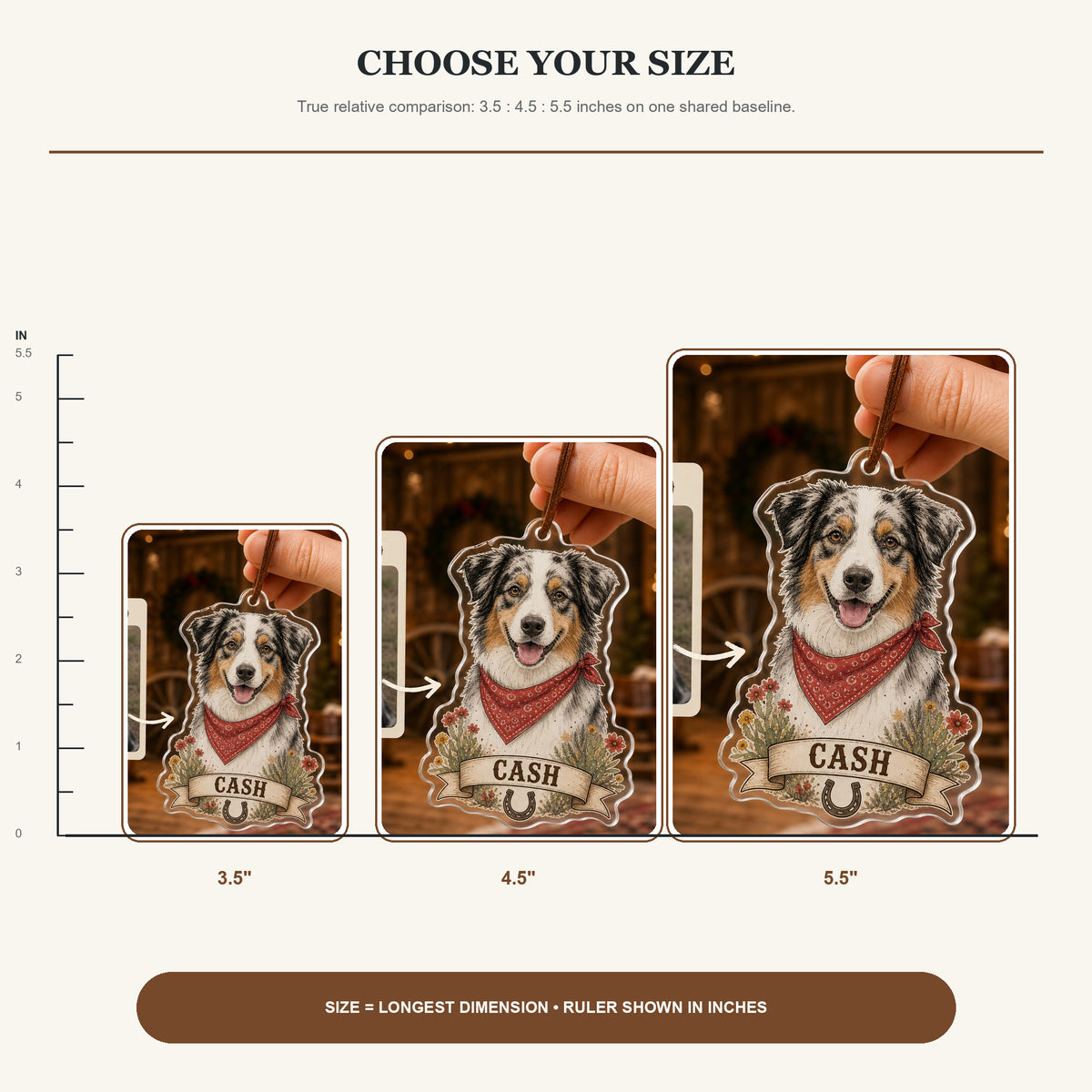 Personalized Western Cowboy Dog Photo Acrylic Ornament - Custom Pet Keepsake - image 6