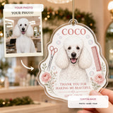 Personalized Dog Groomer Thank You Photo Acrylic Ornament - Custom Pet Keepsake - image 1