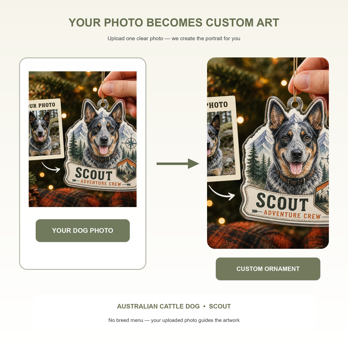Personalized Adventure Crew Dog Photo Acrylic Ornament - Custom Pet Keepsake - image 3