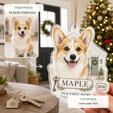 Personalized First Home Dog Photo Acrylic Ornament - Custom Pet Keepsake - image 1