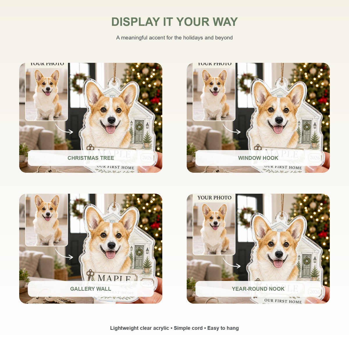 Personalized First Home Dog Photo Acrylic Ornament - Custom Pet Keepsake - image 2
