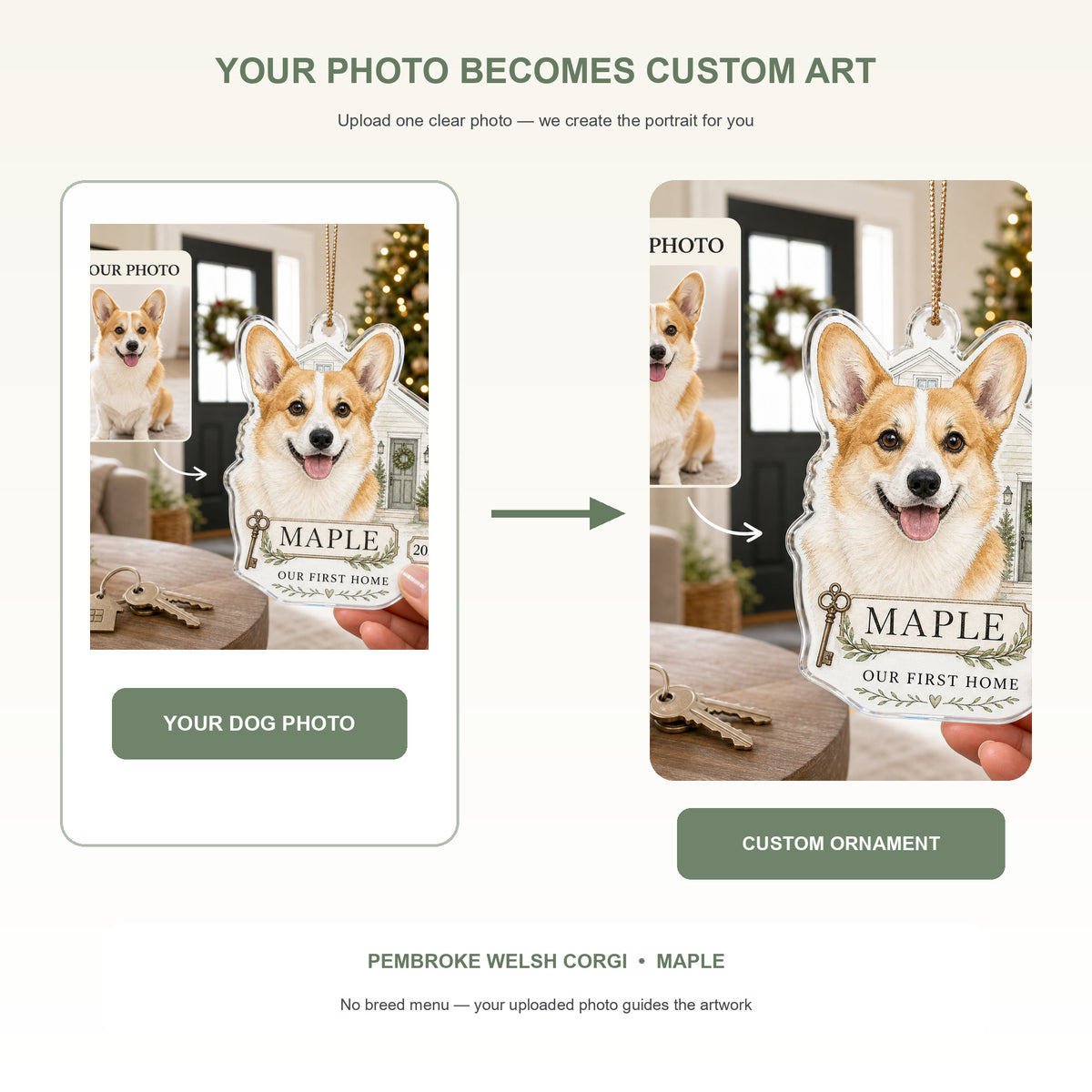 Personalized First Home Dog Photo Acrylic Ornament - Custom Pet Keepsake - image 3