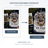 Personalized K9 Handler Pet Memorial Photo Acrylic Ornament - Custom Pet Keepsake - image 3