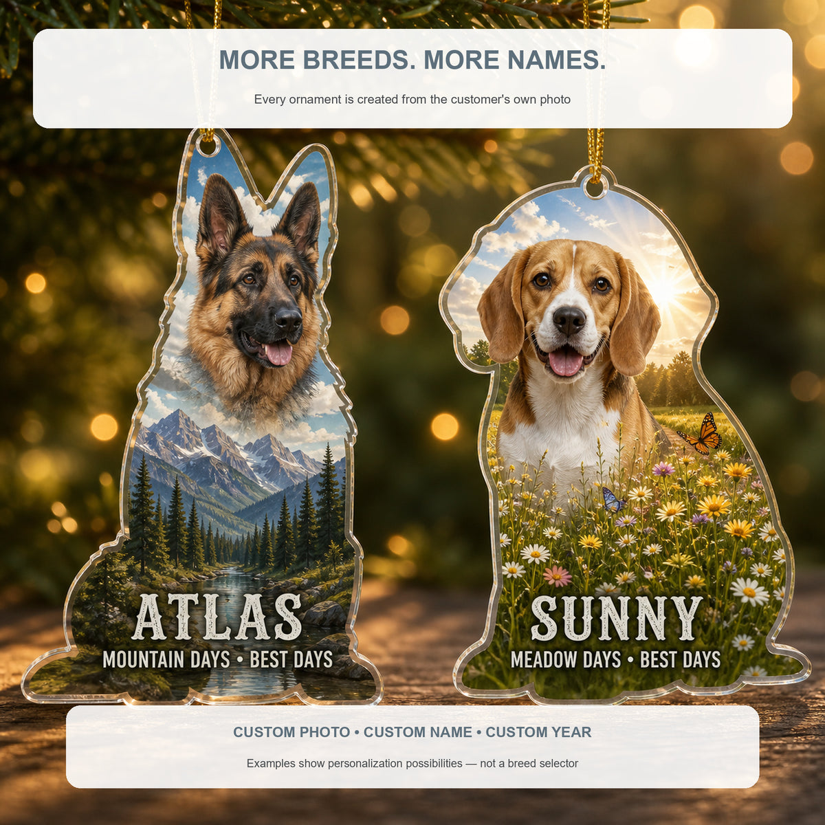 Personalized Lake Days Dog Photo Acrylic Ornament - Custom Pet Keepsake - image 4
