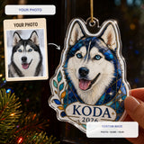 Personalized Stained Glass Style Dog Photo Acrylic Ornament - Custom Pet Keepsake - image 1