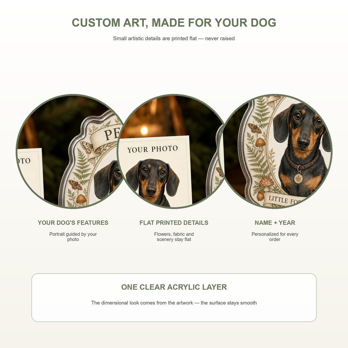 Personalized Storybook Woodland Dog Photo Acrylic Ornament - Custom Pet Keepsake - image 5