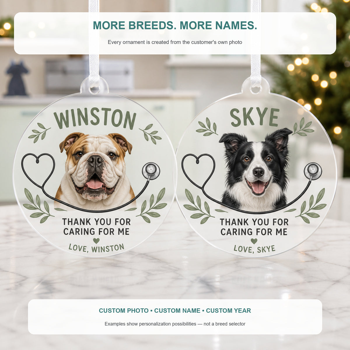 Personalized Veterinarian Thank You Photo Acrylic Ornament - Custom Pet Keepsake - image 4