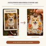 Personalized Autumn Leaves Dog Photo Acrylic Ornament - Custom Pet Keepsake - image 3