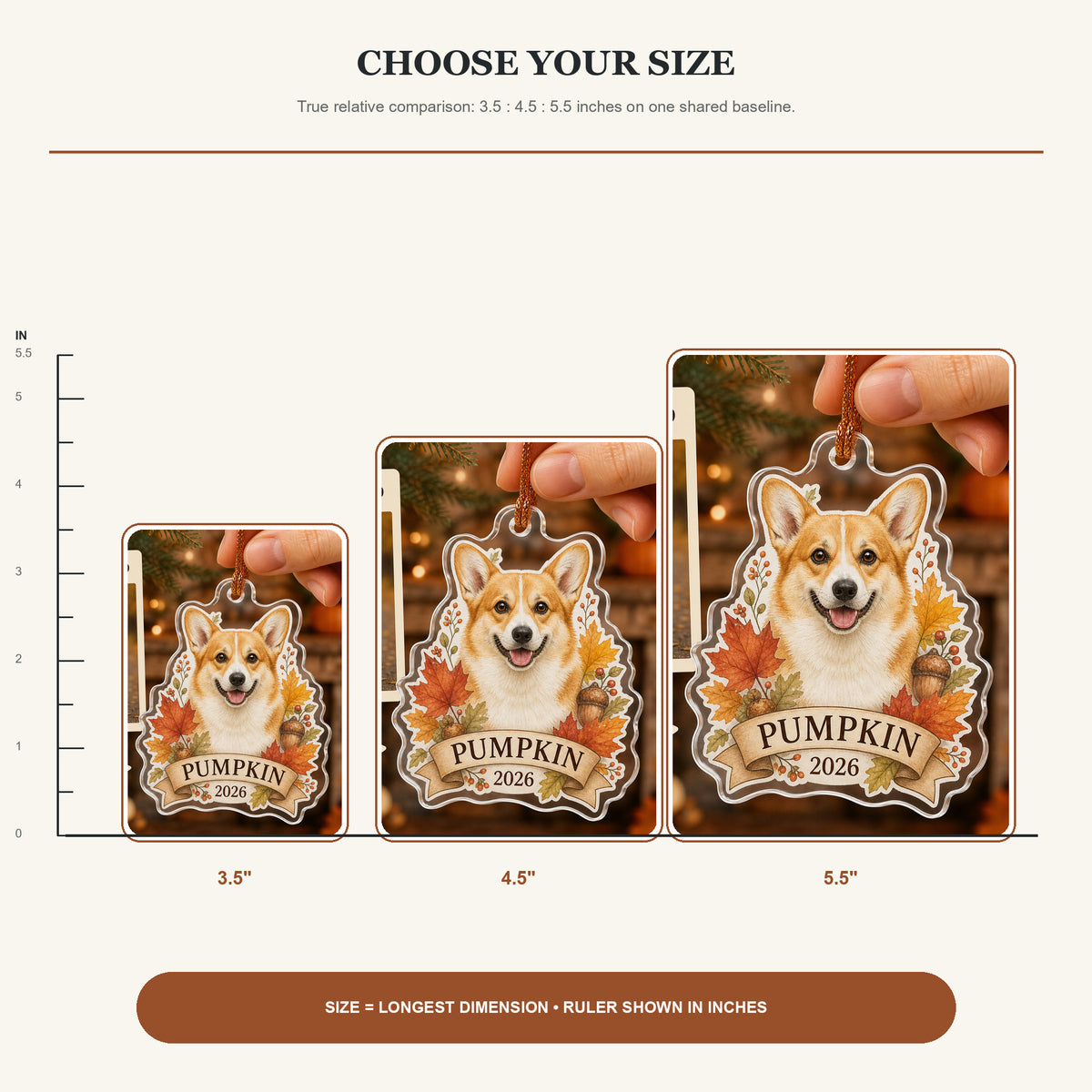 Personalized Autumn Leaves Dog Photo Acrylic Ornament - Custom Pet Keepsake - image 6