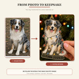 Personalized Christmas Lights Dog Photo Acrylic Ornament - Custom Pet Keepsake - image 3