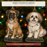 Personalized Christmas Lights Dog Photo Acrylic Ornament - Custom Pet Keepsake - image 4