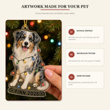 Personalized Christmas Lights Dog Photo Acrylic Ornament - Custom Pet Keepsake - image 5