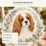 Personalized Floral Wreath Dog Photo Acrylic Ornament - Custom Pet Keepsake - image 5