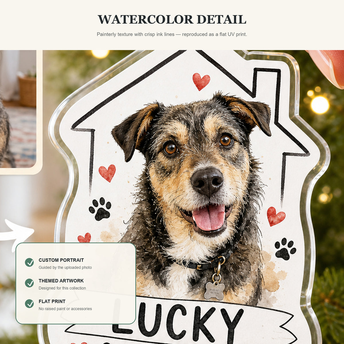 Personalized Gotcha Day Dog Photo Acrylic Ornament - Custom Pet Keepsake - image 5