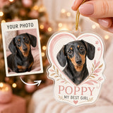 Personalized Heart Frame Dog Mom Photo Acrylic Ornament - Custom Pet Keepsake - image 1