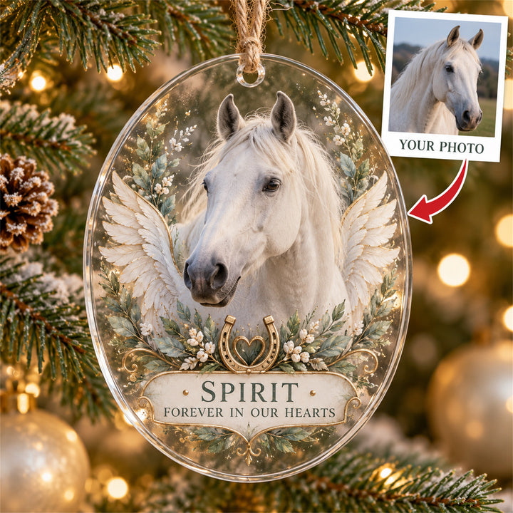 Personalized Horse Memorial Acrylic Ornament - Custom Photo Keepsake - image 1