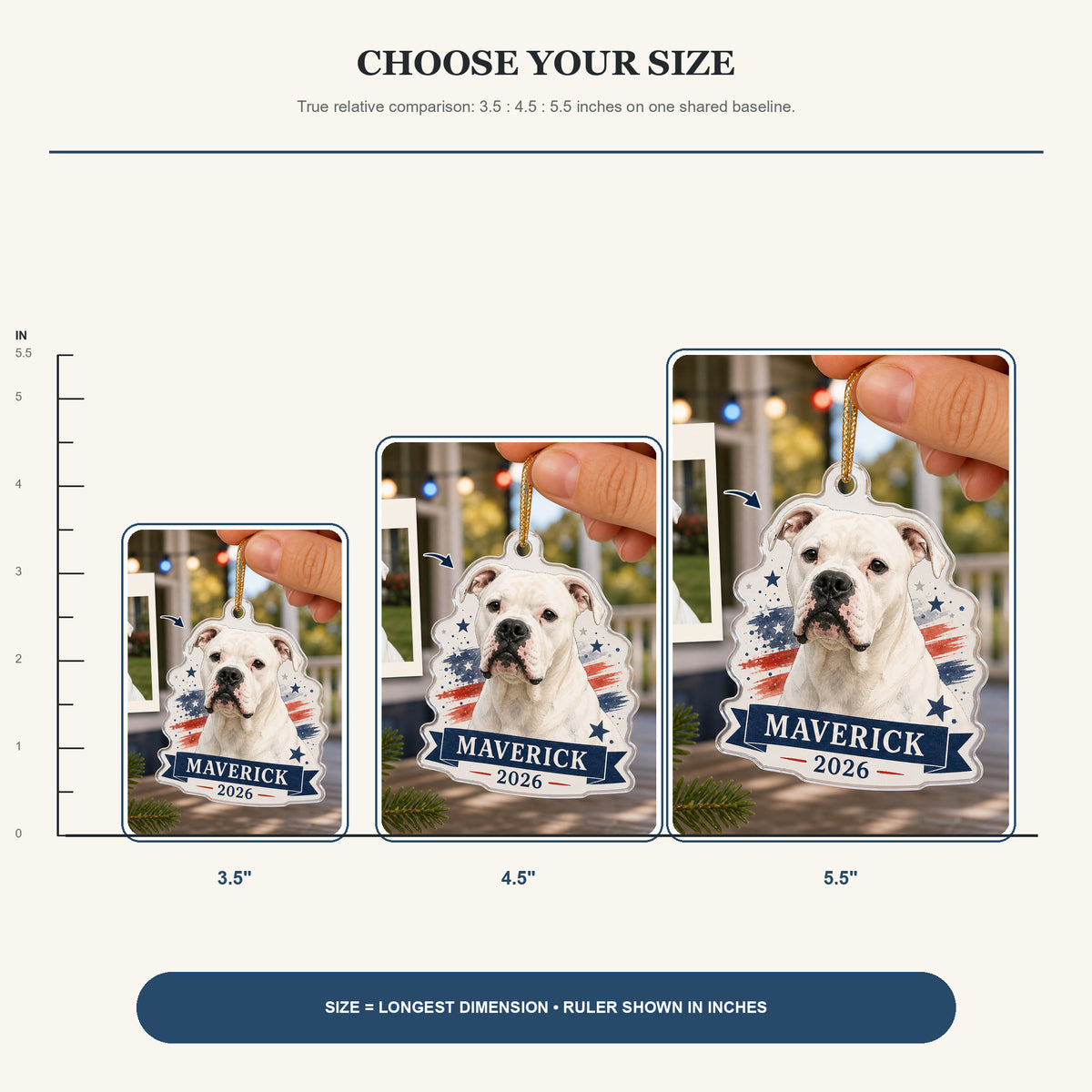 Personalized Patriotic Stars Dog Photo Acrylic Ornament - Custom Pet Keepsake - image 6