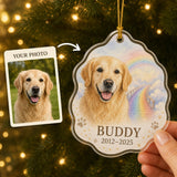 Personalized Rainbow Bridge Pet Memorial Photo Acrylic Ornament - Custom Pet Keepsake - image 1