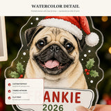 Personalized Santa Hat Dog Photo Acrylic Ornament - Custom Pet Keepsake - image 5
