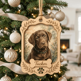 Personalized Lavender Portrait Dog Photo Wood Ornament - Custom Pet Keepsake - image 6