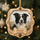 Personalized Floral Round Pet Memorial Photo Wood Ornament - Custom Pet Keepsake - image 7