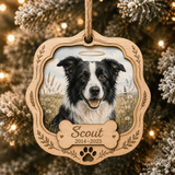Personalized Floral Round Pet Memorial Photo Wood Ornament - Custom Pet Keepsake - image 8
