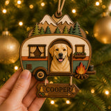 Personalized Camper Pup Photo Wood Ornament - Custom Pet Keepsake - image 3