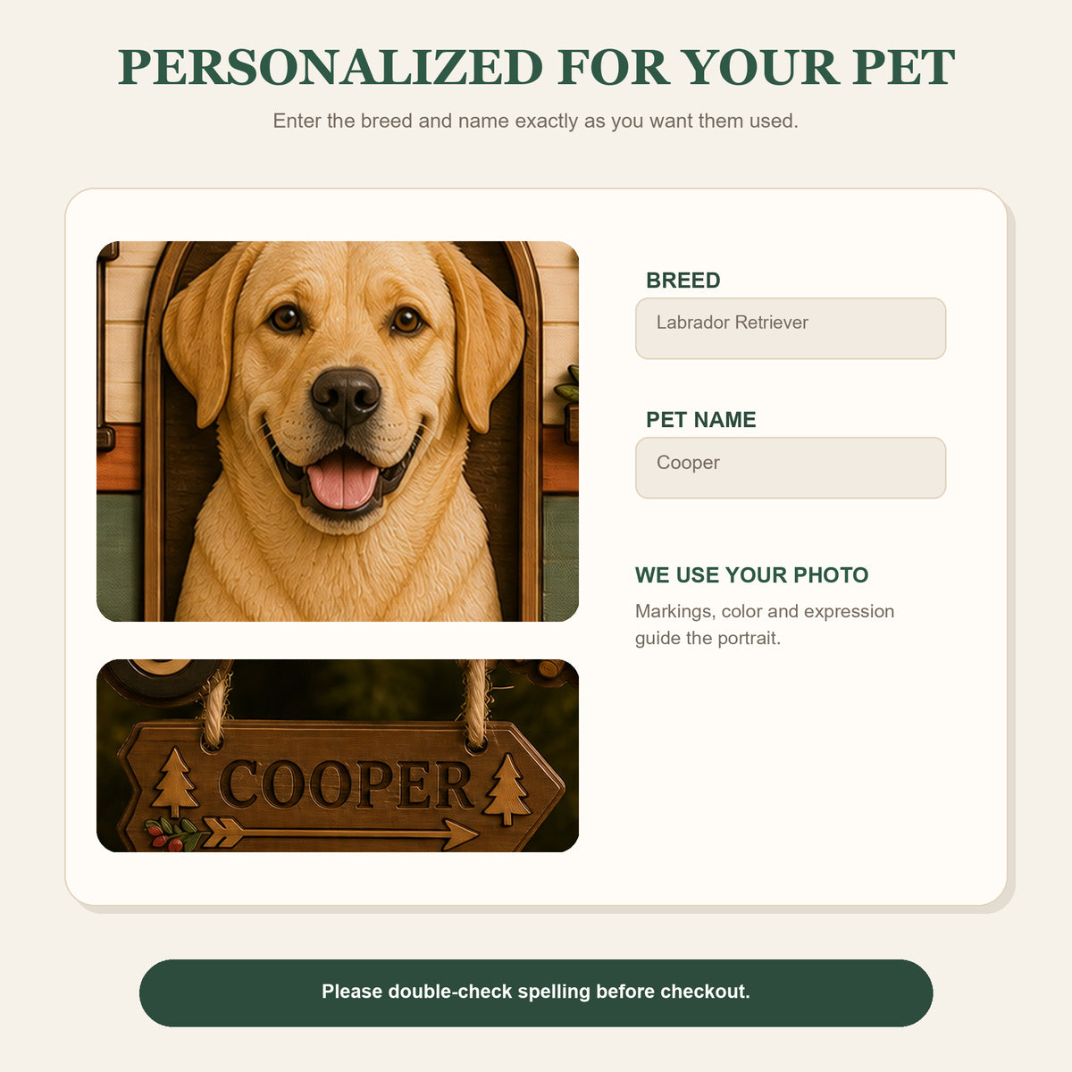 Personalized Camper Pup Photo Wood Ornament - Custom Pet Keepsake - image 7