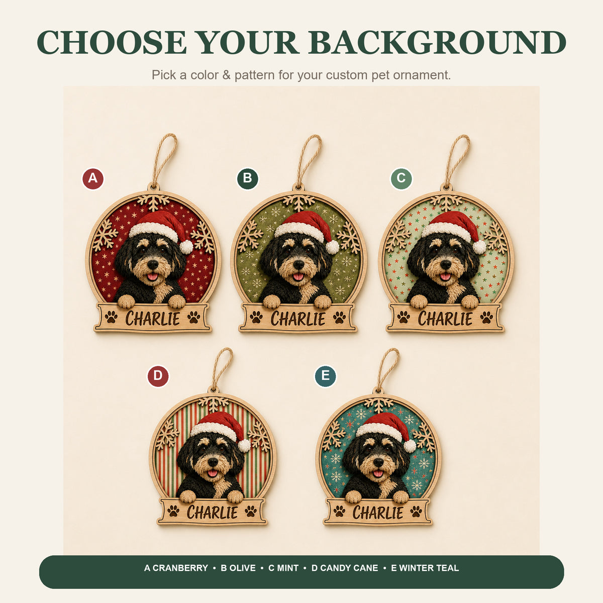 Personalized Dog Snow Globe Photo Wood Ornament - Custom Pet Keepsake - image 9
