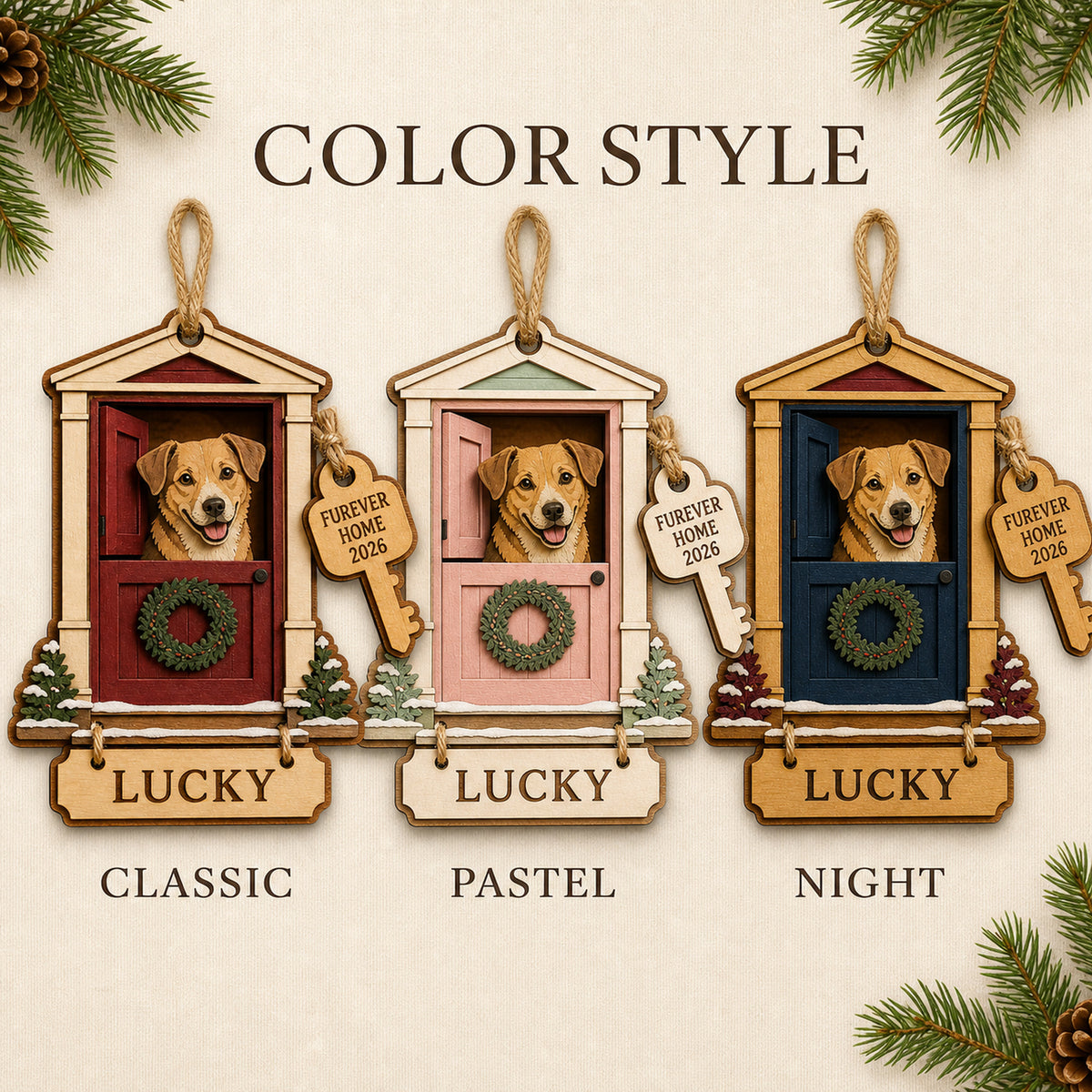 Personalized Furever Home Door Photo Wood Ornament - Custom Pet Keepsake - image 8