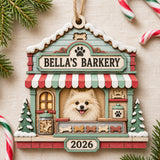 Personalized Holiday Barkery Photo Wood Ornament - Custom Pet Keepsake - image 3