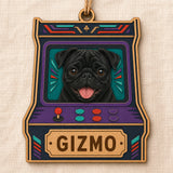 Personalized Arcade Pup Photo Wood Ornament - Custom Pet Keepsake - image 3