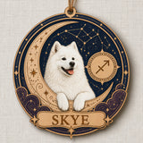 Personalized Celestial Zodiac Dog Photo Wood Ornament - Custom Pet Keepsake - image 3