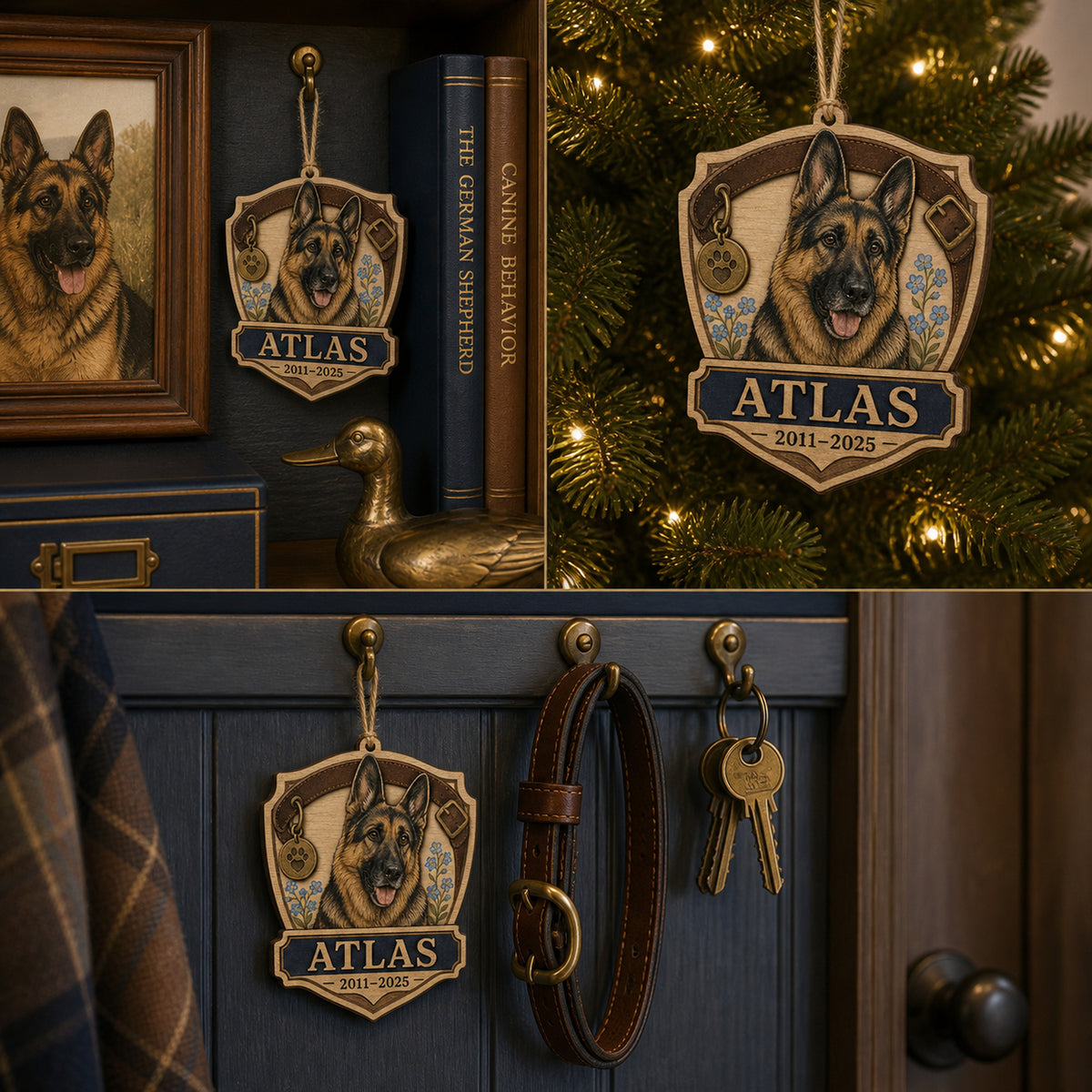 Personalized Faithful Collar Pet Memorial Photo Wood Ornament - Custom Pet Keepsake - image 2