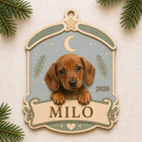 Personalized Puppy First Christmas Photo Wood Ornament - Custom Pet Keepsake - image 3