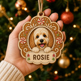 Personalized Gingerbread Cookie Pup Photo Wood Ornament - Custom Pet Keepsake - image 6